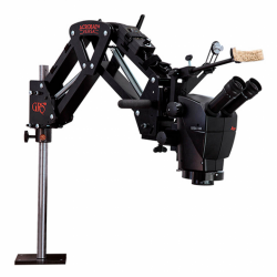 BRAS ARTICULE GRS + MICROSCOPE LEICA A60 + ECLAIRAGE LED OPTIKA + LENTILLE 0.63x