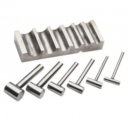 EMBOUTISSEURS JEU DE 6 + PLAT A EMBOUTIR 12 RAINURES