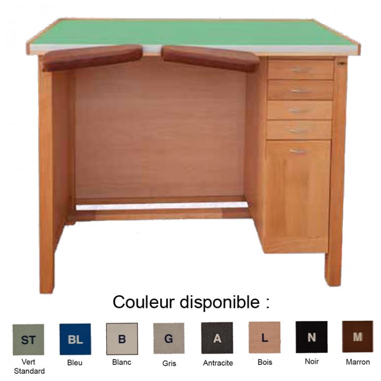 ETABLI HORLOGER 1 PLACE 4 TIROIRS/1 PLACARD L130x P60x H96 - Couleur Vert ETABLI HORLOGER 1 PLACE 4 TIROIRS/1 PLACARD L130x P60x H96 - Couleur Vert