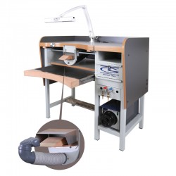 ETABLI 1 PLACE INOX - ASPIRATION STANDARD - LAMPE LED