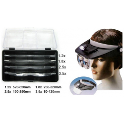 CASQUE LOUPE BINOCULAIRE + 4 JEUX DE VERRES