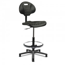 Chaise polyuréthane noir avec repose pied