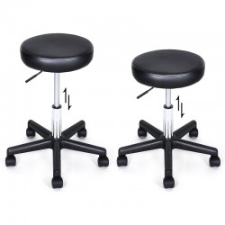 TABOURET NOIR A ASSISE REMBOURREE