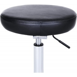 TABOURET NOIR A ASSISE REMBOURREE