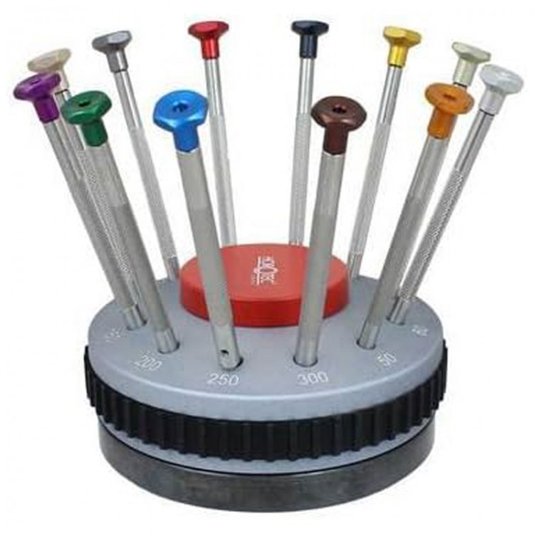 JEU 12 TOURNEVIS + SUPPORT ROTATIF - HOROTEC JEU 12 TOURNEVIS + SUPPORT ROTATIF - HOROTEC