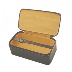 BOITE POUR PLIS CUIR NOIR - 18x10xH6cm