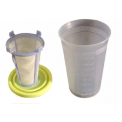 PANIER PLASTIQUE ROND AVEC EPUISETTE POUR PIERRES